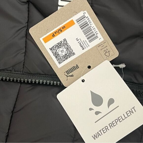 Puma Womens Black Padded Puffer Vest Jacket With Side Pockets & Full-Zip Closure - Picture 12 of 12